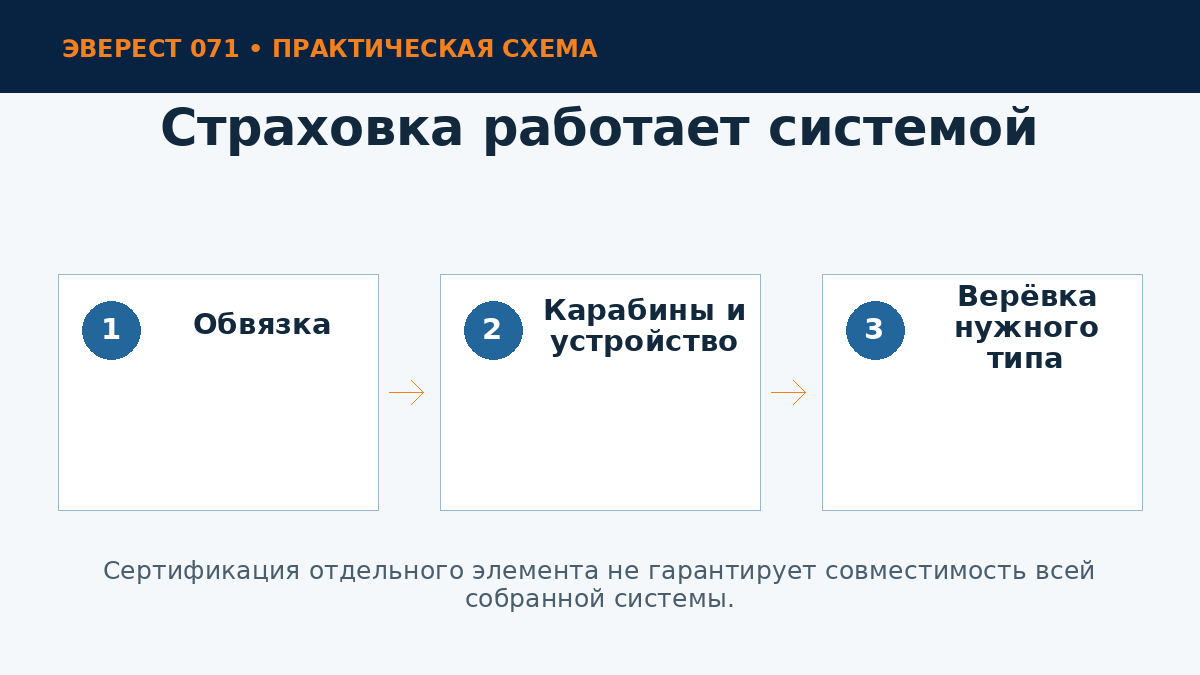 Совместимость страховочной системы